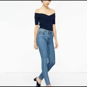 Sandro Paris Blue Star Printed Skinny Pants Denim